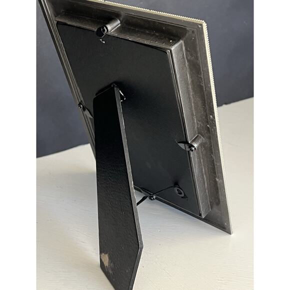 Ornate Sheffield Enamel Jewel Frame Photo Picture Green Silver 4x6” Photo - Picture 4 of 6